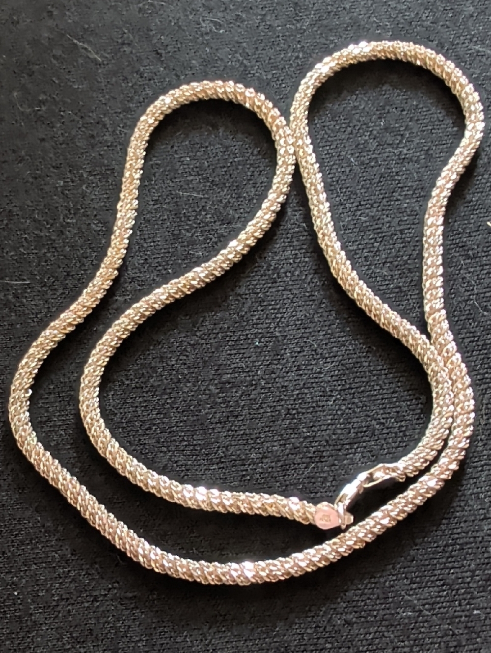 Vintage Italian 925 Sterling Silver Braided Rope Necklace